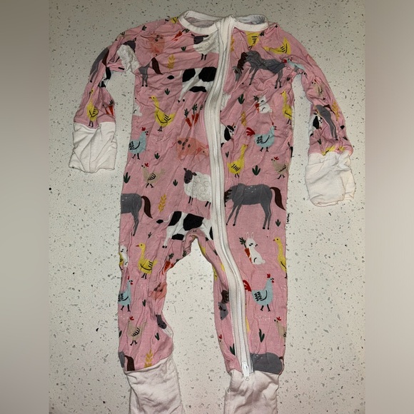 Little sleepies pink farm animals zippy - Picture 2 of 4